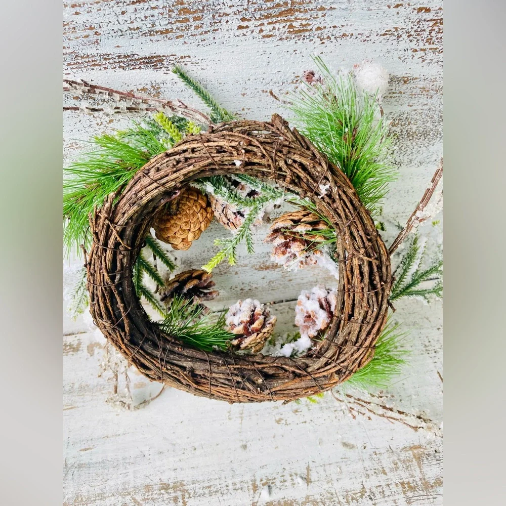 *Flocked Berry Pine Wreath